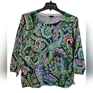 Talbots half sleeve colorful floral top